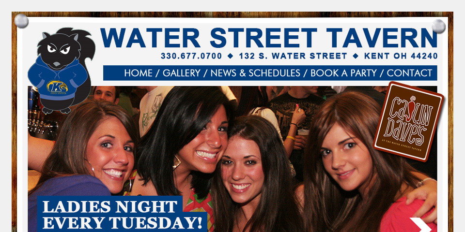 Waterstreet Tavern Home Page Design