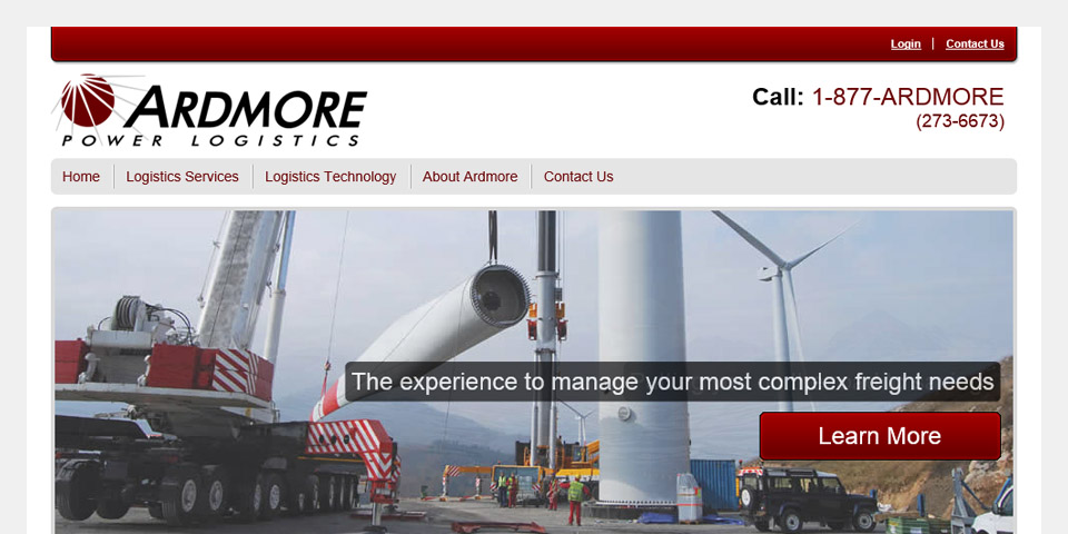 Ardmore Logistics Home Page Design