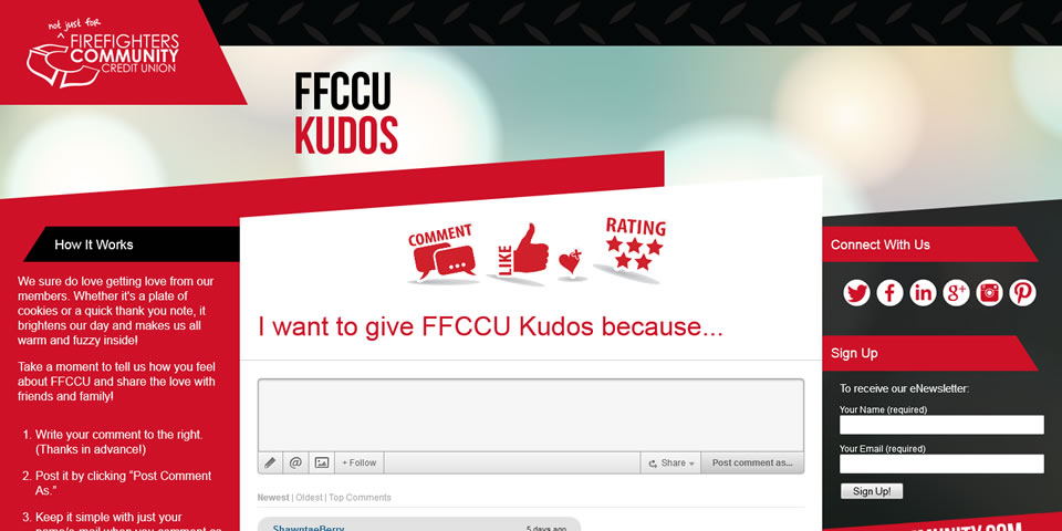 Website design of KudosFFCCU.com