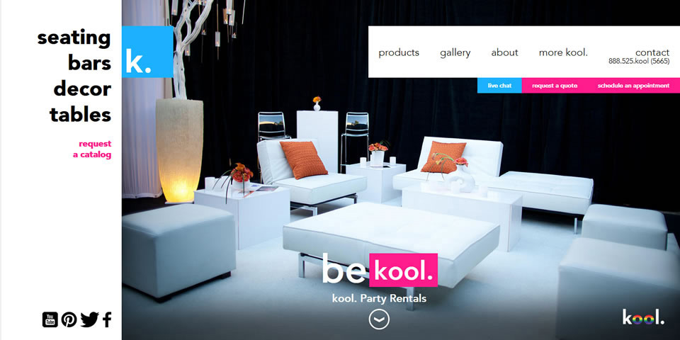 kool. Website Desktop Home Page Design