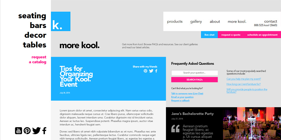 kool. Website Mobile Home Page Design